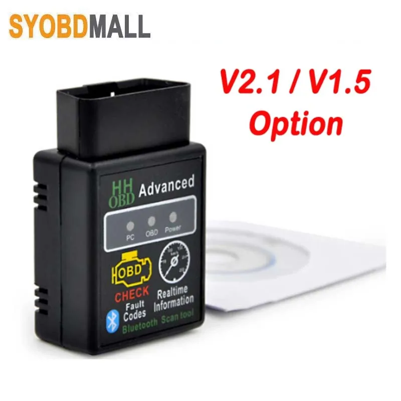 Считыватель кодов HHOBD V2.1, аппаратное обеспечение V1.5, чип PIC18F25K80, ELM327 BT 1,5, работает с Android, Windows, автомобильный диагностический прибор ELM 327
