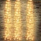 Уличная гирсветильник да Thrisdar из 30 ветвей, 2 м, 600 светодиодов, медная проволока, Сказочная гирлянда для праздника, вечеринки, свадьбы, Рождества