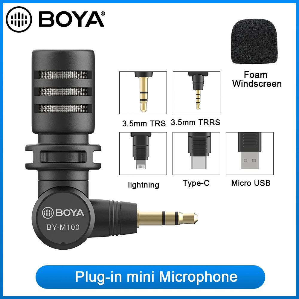 BOYA BY-M100 3 5 мм TRS штепсельный миниатюрный микрофон для Canon Nikon Sony Panasonic цифровой
