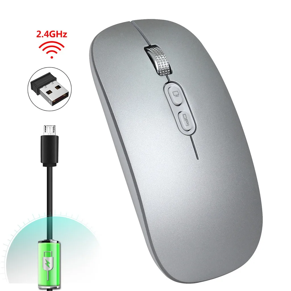 Игровая Мышь перезаряжаемая 2,4g беспроводная Мышь металлическая Бесшумная оптическая Мышь для ноутбука Мышь Прямая поставка