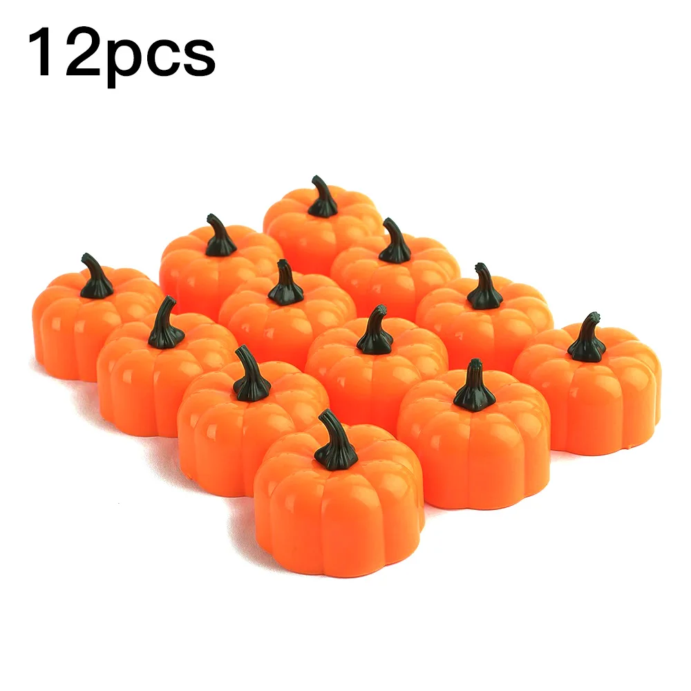 Светодиодные свечи тыквы светильник для Хэллоуина оранжевый Мерцание Лампы в