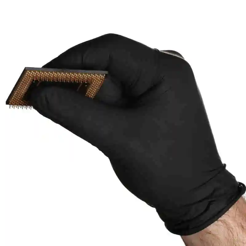 100 шт. черные нитриловые одноразовые перчатки противоскользящая кислота и щелочь