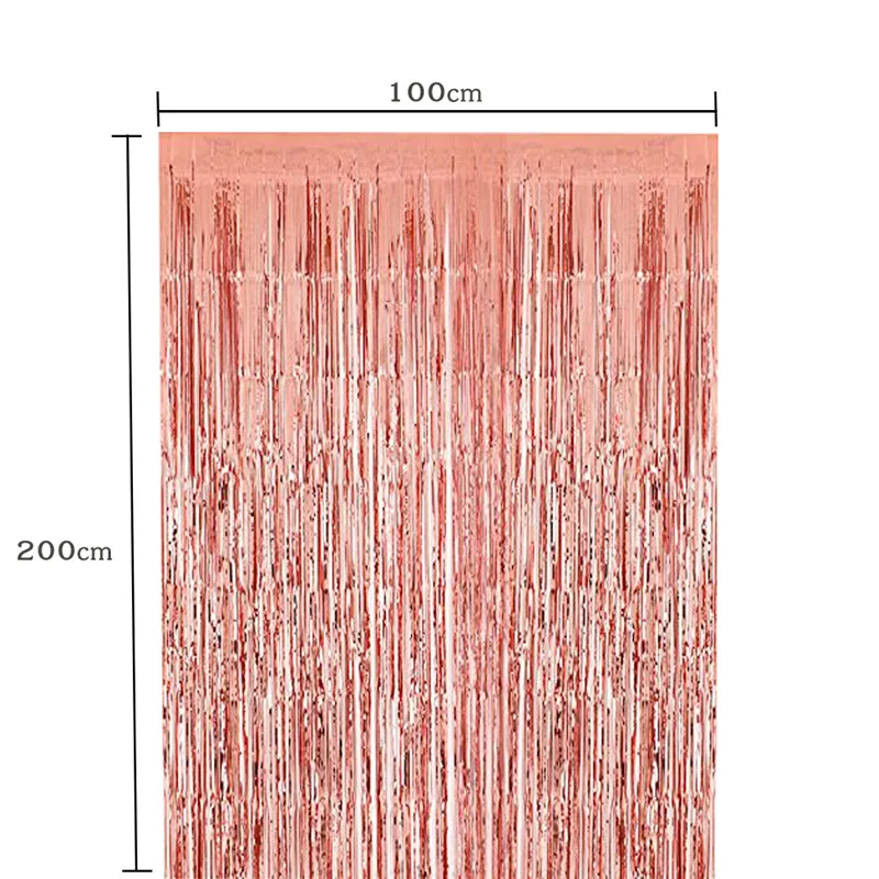 Chicinlife 1 шт. 1*2 м розовое золото фольга бахрома конфетка свадебная день рождения