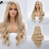 blonde body wave synthetic wigs for women long wave white lolita cosplay party natural heat resistant hair pelucas de mujer