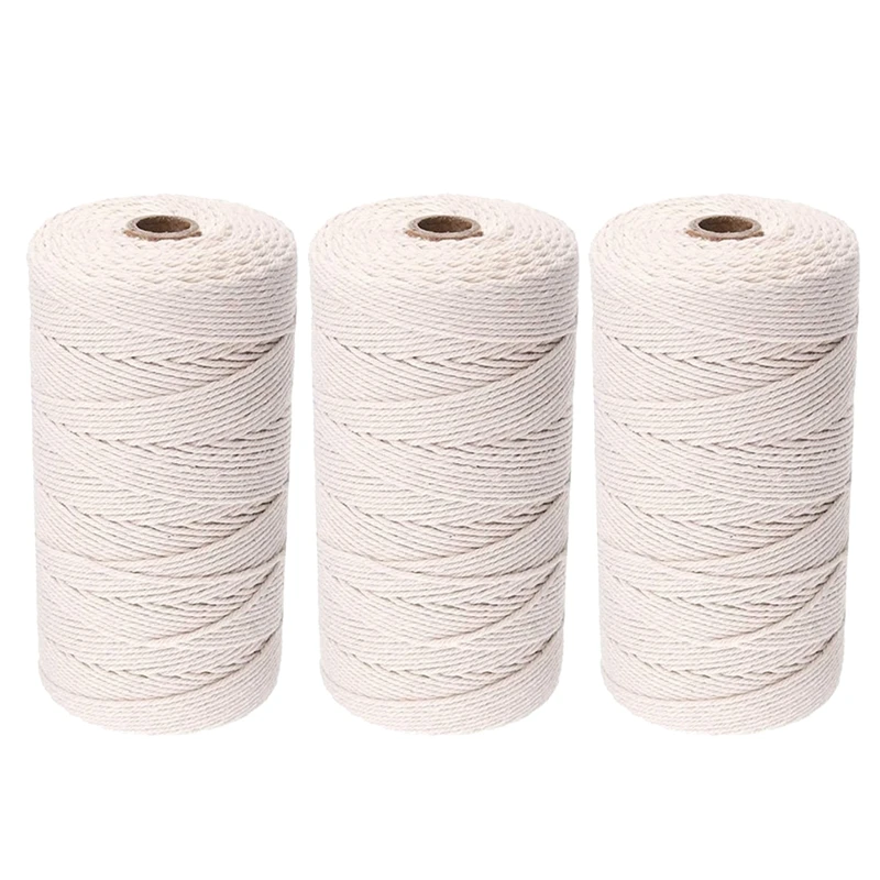 

Cotton String Craft Macrame Cord for Plant Hanger Handmade Decoration Craft Making Knitting Cotton Rope(m x 220Yards)