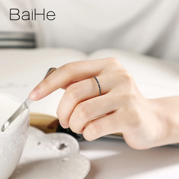 BAIHE Solid 14 к розовое золото 0.38ct сертифицировано H/SI круглая огранка натуральный рубин свадебные женские трендовые ювелирные изделия Подарочное кольцо