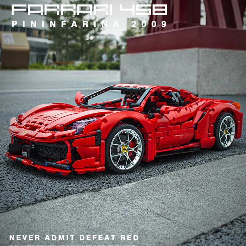 High-Tech RC Ferraried 458 With LED Dust Cover 3380PCS Building Blocks Creative Super Sport Car Bricks Toys For Kids Gifts | Игрушки и