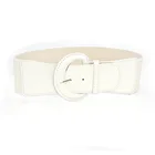 Ремень женский из искусственной лакированной кожи, однотонный широкий пояс, чёрный, красный, белый