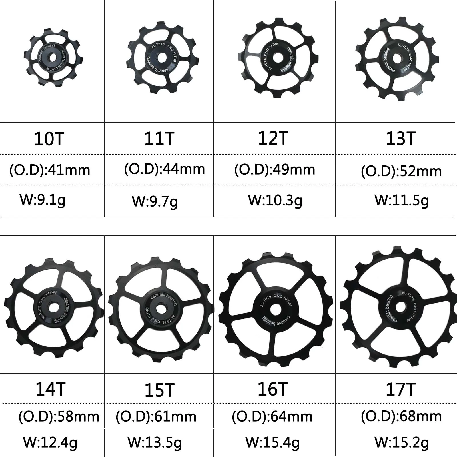 10T/11T/12T/13T/14T/15T/16T/17T MTB дорожный велосипед керамический шкив задний переключатель