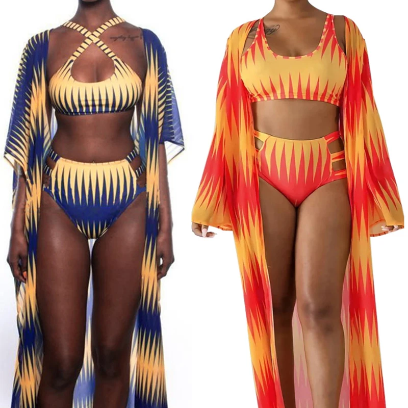 2021 комплект бикини из 3 предметов сексуальный купальник женский пуш ап