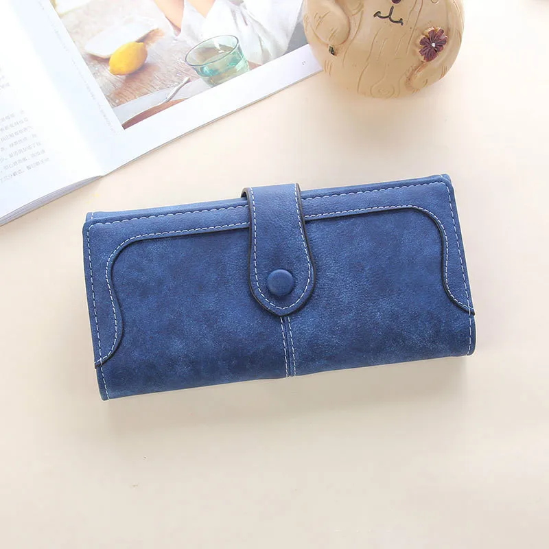 

Many Departments Faux Suede Long Wallet Women Matte Leather Lady Purse High Quality Female Wallets Card Holder Clutch Carteras