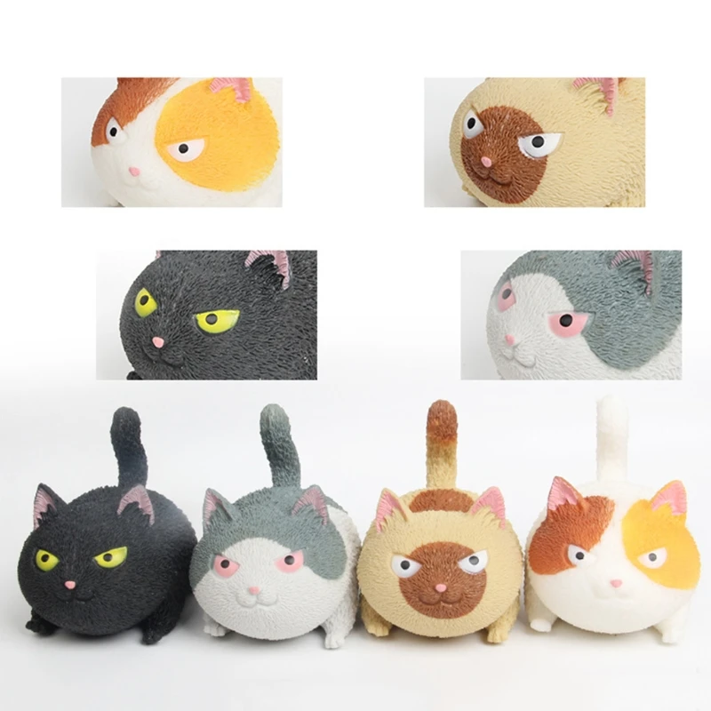 

1Unit Squeeze Screaming Angry Cat Toy Soft Rubber Anti-Anxiety Toy Squawking Hollow Cat Pressure Reduce Novelty Toy