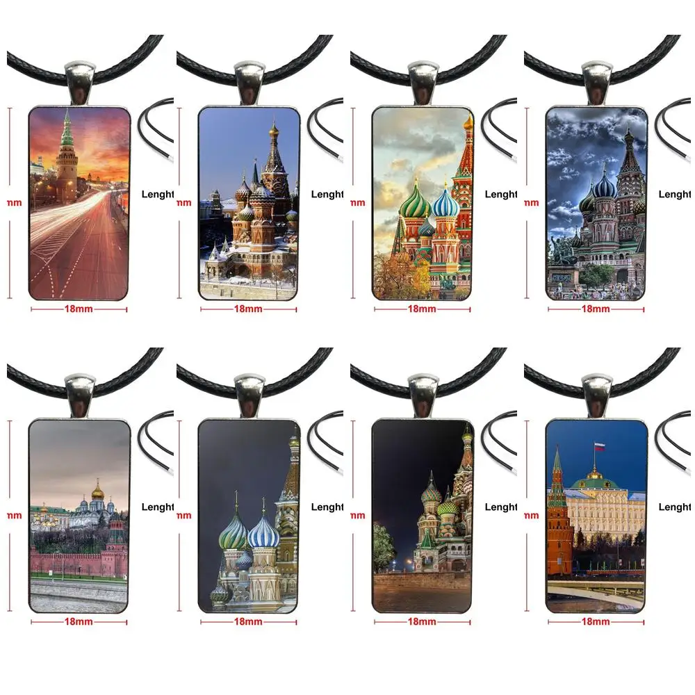 Кремлевская Россия для свадьбы модный стеклянный подвесной брелок ожерелье