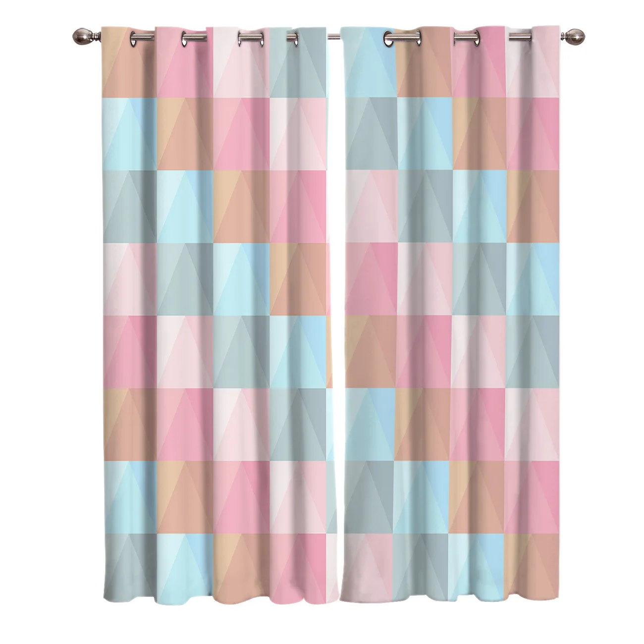 Nordic розовый с геометрическими полосами окна шторы для Гостиная декоративные