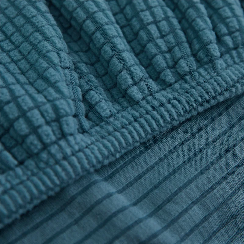 Клетчатый жаккардовый Мягкий тканевый Синий чехол для дивана в гостиную