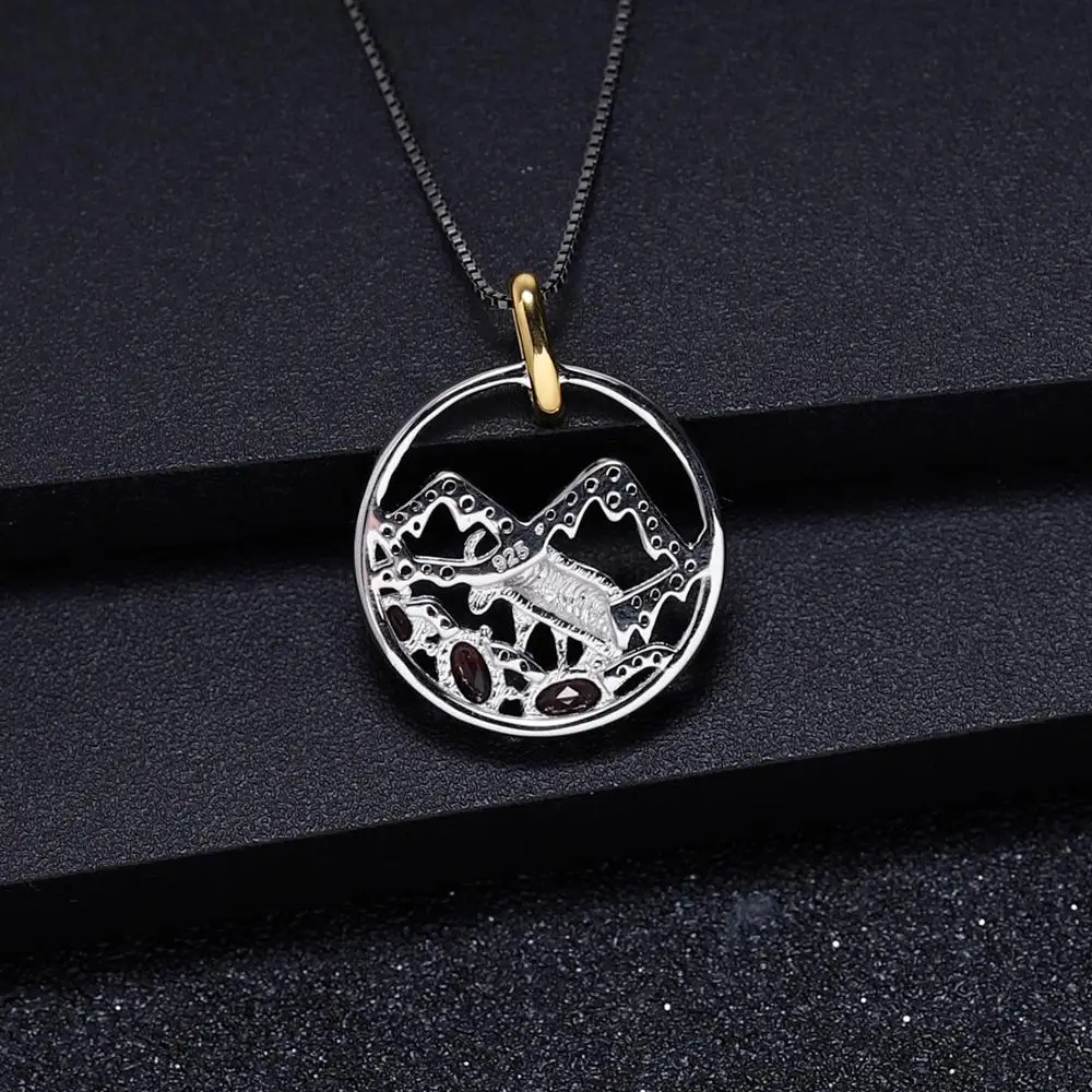 GEM'S балет натуральный красный гранат Золотой Як Снежная гора 925 пробы