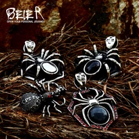 2021 new stainless steel inlaid jewel spider pendant vintage animal titanium steel necklace wholesale spot gothic