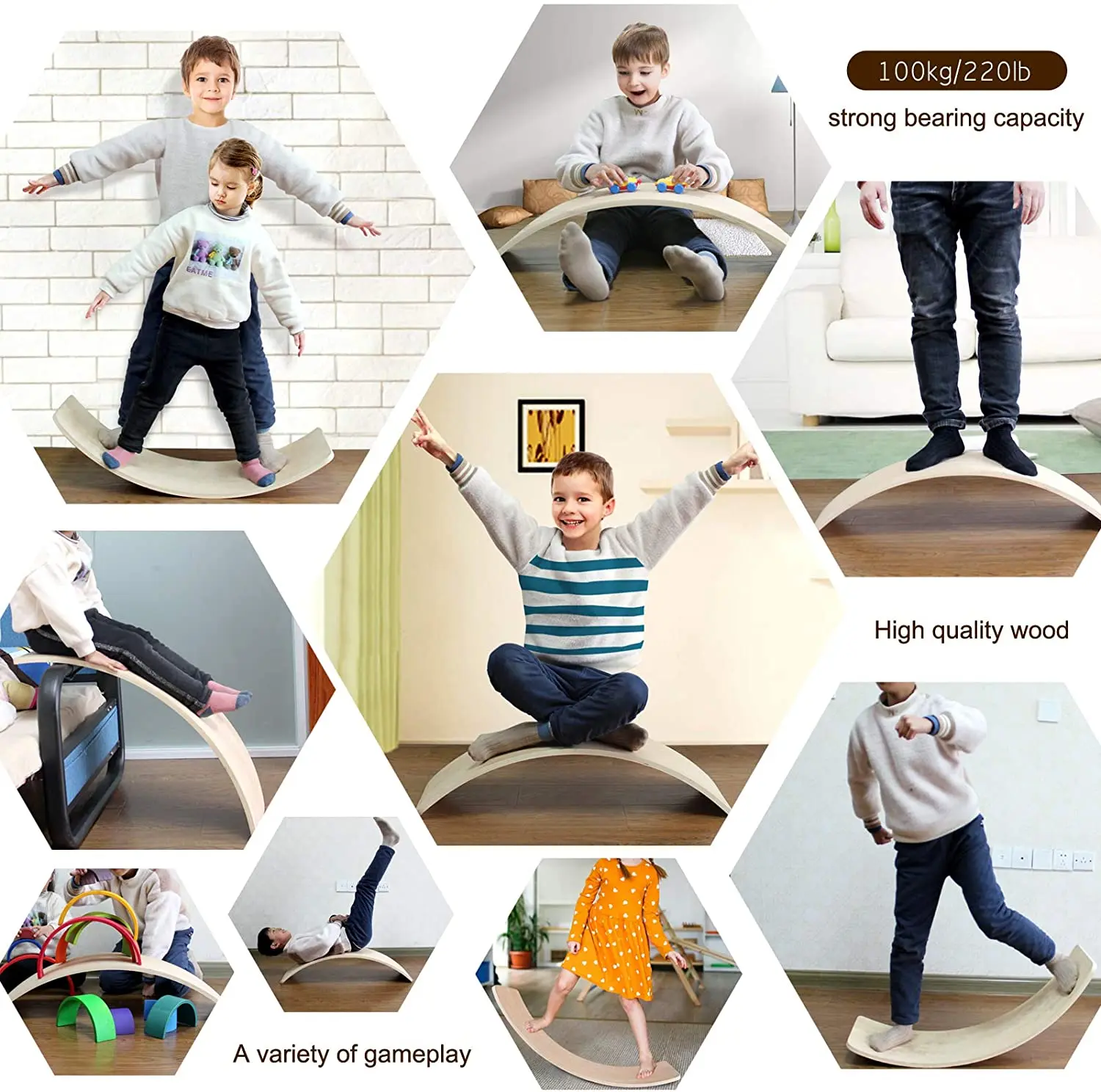 Доска для занятий йогой и фитнесом с изогнутыми качели деревянная доска