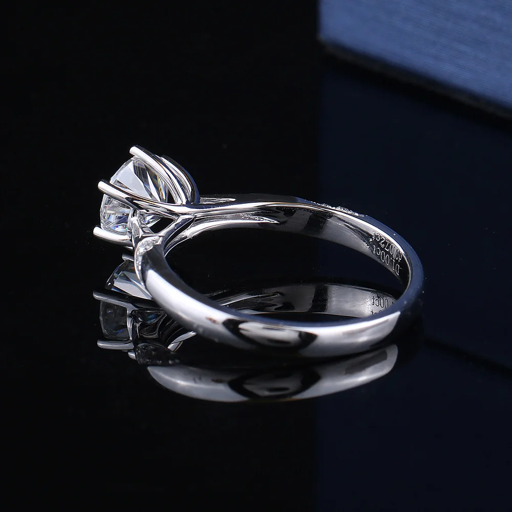 YDBS 14k белое золото 1ct лабораторные выращенные бриллианты муассаниты 6 зубцов