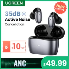 ?NEW?UGREEN HiTune X6 Wireless Headphones Bluetooth 5.1 Earphones TWS Earbuds ANC 35dB Hybrid Active Noise Cancellation 50ms