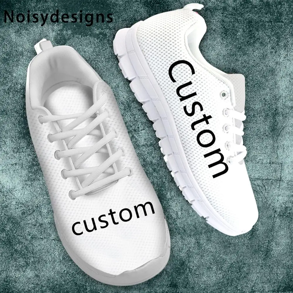 Женские кроссовки на плоской подошве nosiydesign Белые Повседневные дышащие с узором