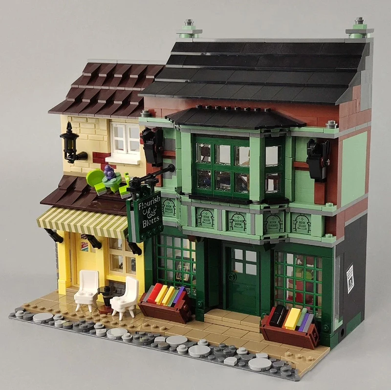 

Movie Series 5544Pcs Magical Shopping Street Alley Model Iconic Stores Packed With Authentic Movie Details Building Blocks Gift