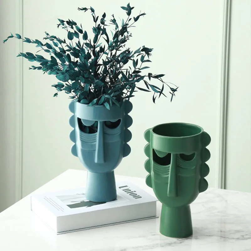 Nordic творчества уход за кожей лица Керамика ваза для цветов украшение дома