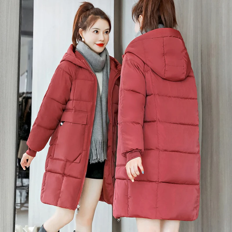 Fashion Windproof Thick Jacket Women Winter Outerwear Coats Female Long Casual Warm Oversize puffer jacket Student Parka branded