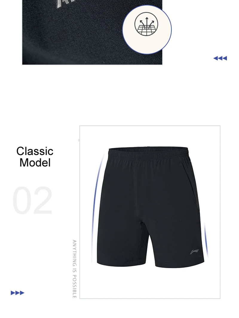 Li-Ning, мужские шорты для бега, дышащие, 88% полиэфир, 12% спандекс, обычная посадка, подкладка, спортивные шорты, нижняя часть AKSP181 MKD1638
