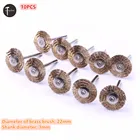 Набор латунных проволочных щеток для вращающегося инструмента Dremel, 10 шт., 22 мм, с хвостовиком 3 мм