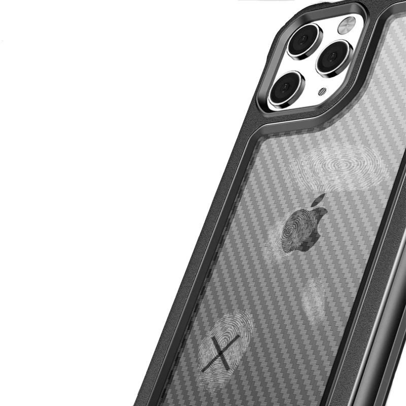Жесткий Прозрачный поликарбонатный чехол из углеродного волокна для iphone 12 Pro Max