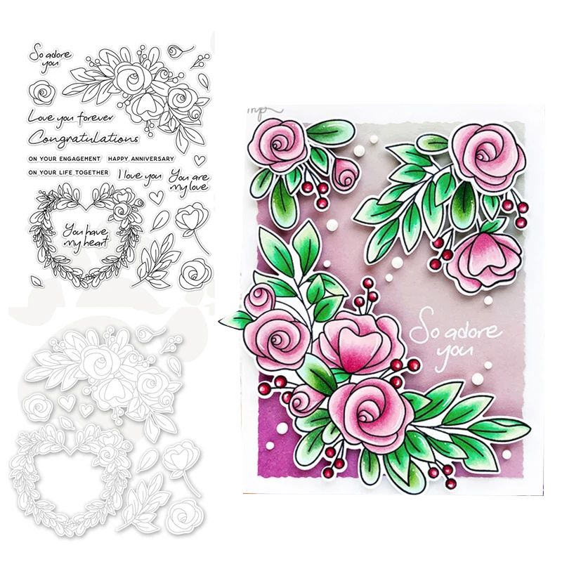 

Metal Cutting Dies and Stamps Heart Flowers Letters Scrapbooking Craft Stencil DIY Album Paper Make Template Decoration Model
