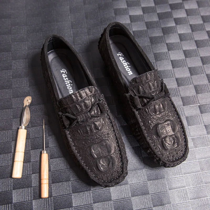 Модные лоферсветильник кие дышащие слипоны на плоской подошве Мужская обувь для