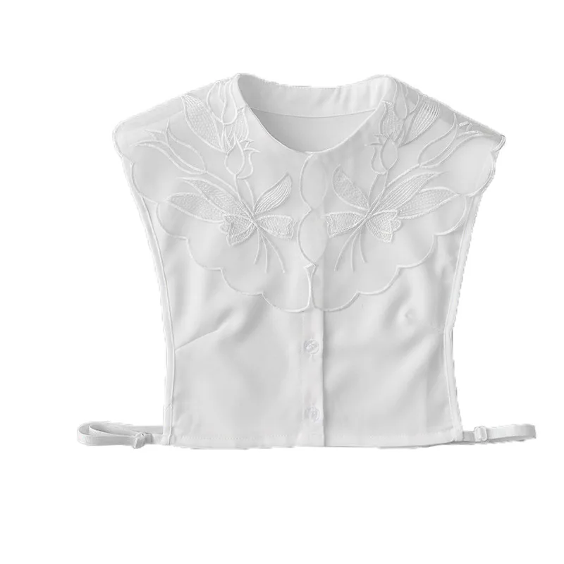 Linbaiway ложный воротник с большим лацканом для женщин рубашка белый женский