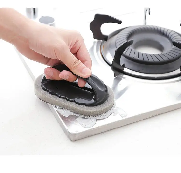

Reusable Washable Cleaning Sponge Magic Emery Cleaning Brush Eraser With Handle Kitchen Cleaning Tool Scrubber Bathroom