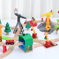wooden train track accessories expansion accessories crane crane series track scenes for thomas educational toys for kids gifts