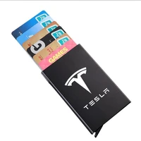 rfid anti theft smart holder thin id card holder automatically solid bank credit card for tesla model 3 model x model s model
