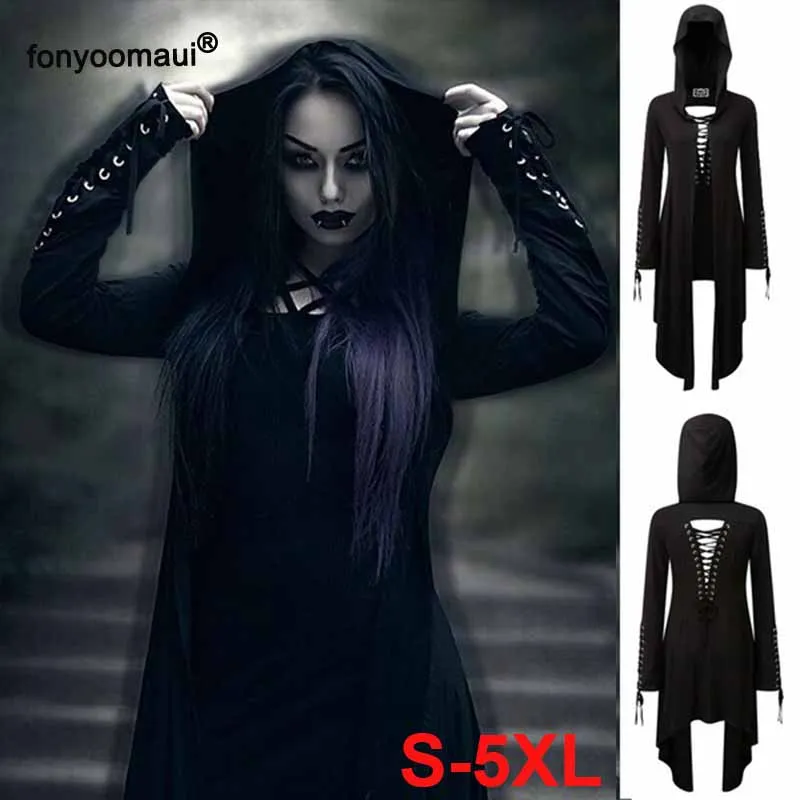 Хэллоуин косплей готический панк призрак костюм для взрослых женщин черный