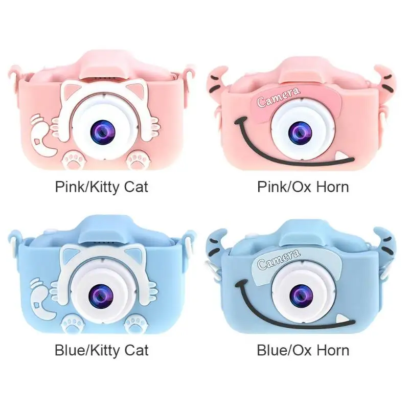 

Children Kids Camera 32G Cute Toy Cat Mini Digital Camera IPS Screen Education Toys For Kids Camera for Children Birthday Gift