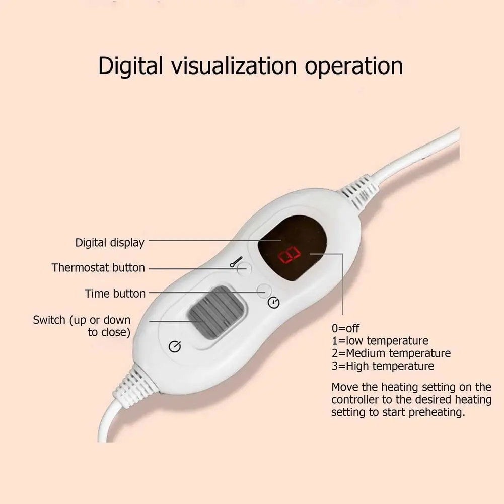 Электрическое фланелевое одеяло 220 В с подогревом 3 уровня регулировки