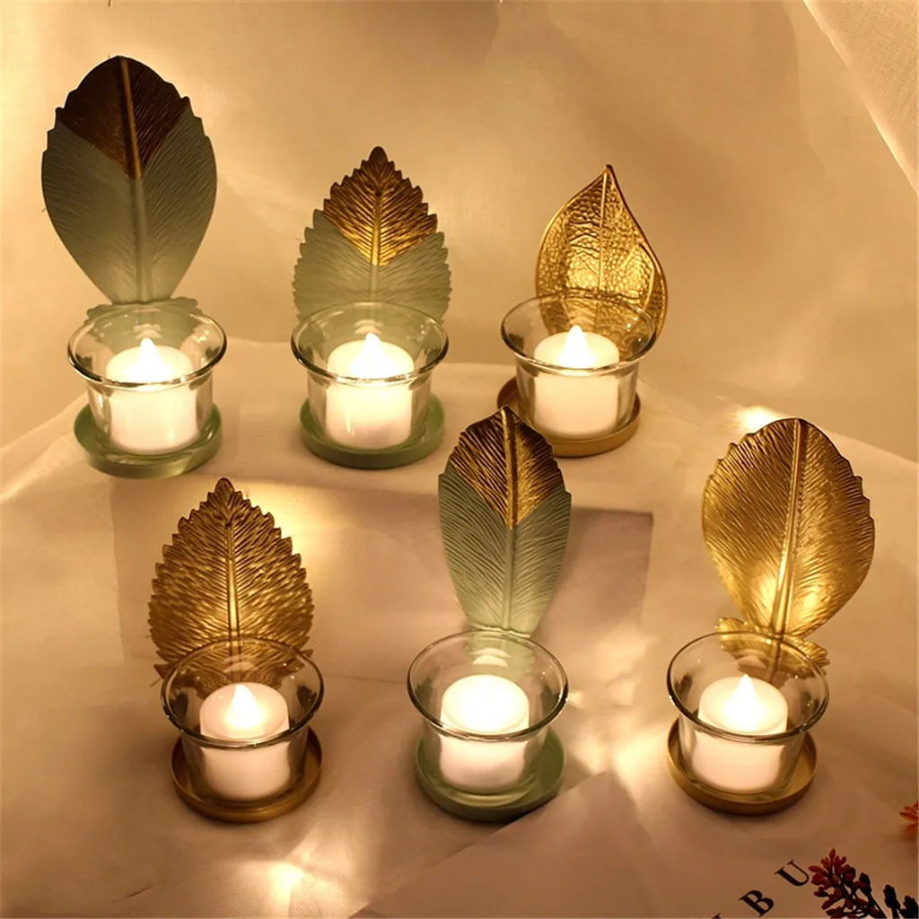 Железный светильник в виде северных листьев подсвечник Фонарь ручной работы