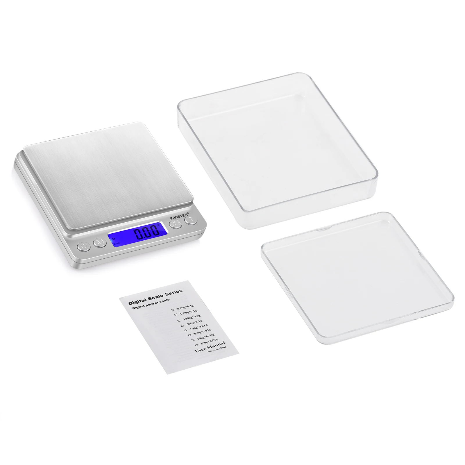 

TANiCE 0.01-500g High-precision Digital LCD Kitchen Food Scale Pocket Food Scale Jewelry Scale Multifunction Scale Black Silver