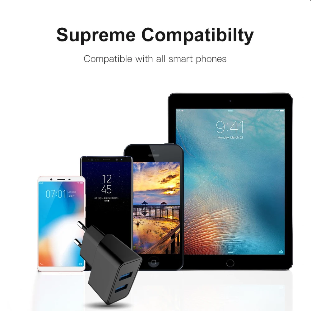 USB-зарядное устройство PHOMAX 5 В 2 1 А Универсальное портативное дорожное настенное