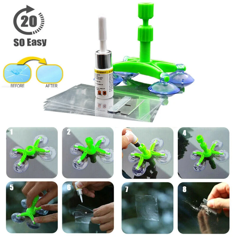 

Car Window Glass Repair Resin Curing Glue Windshield Repair Kit DIY Car Window Repair Tools Glass Scratch Crack Restore Glue
