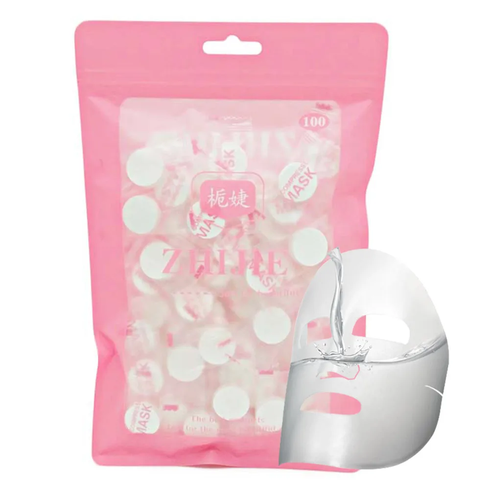 100pcs Сжатая маска для лица бумажные одноразовые маски для лица Сухая Нетканая ткань бумага s уход за кожей сжатая маска Женский инструмент для самостоятельного макияжа - Цвет: 100pcs
