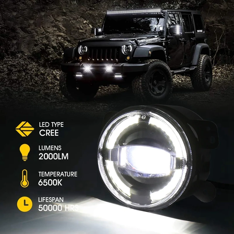 Комплект из 2 предметов 4 дюйма бампер передний головной светильник 12V 6500 к туман