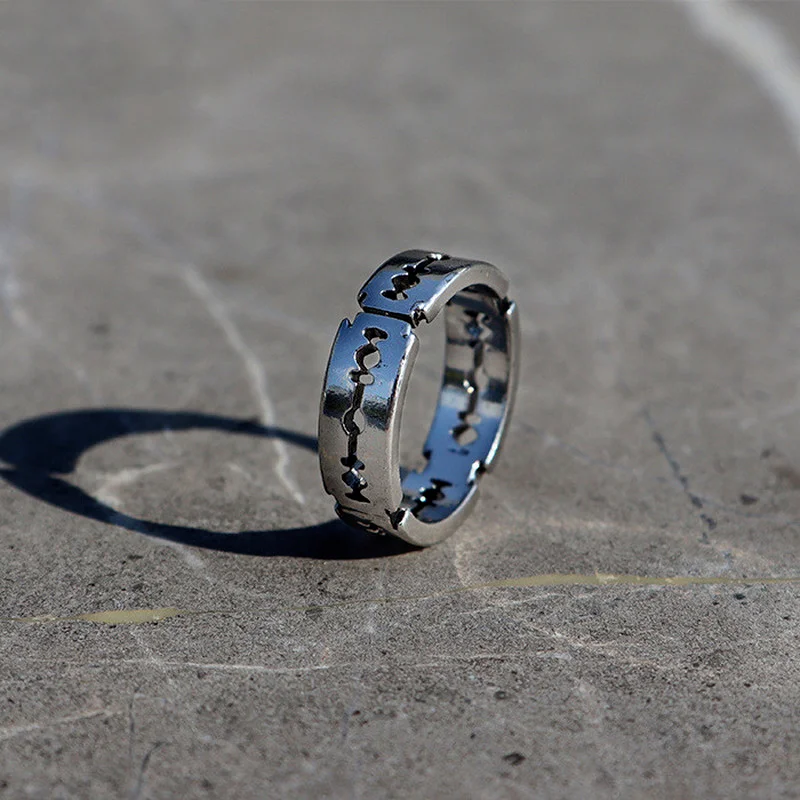 Очарование преувеличенный титановая сталь лезвие кольцо для мужчин в стиле панк