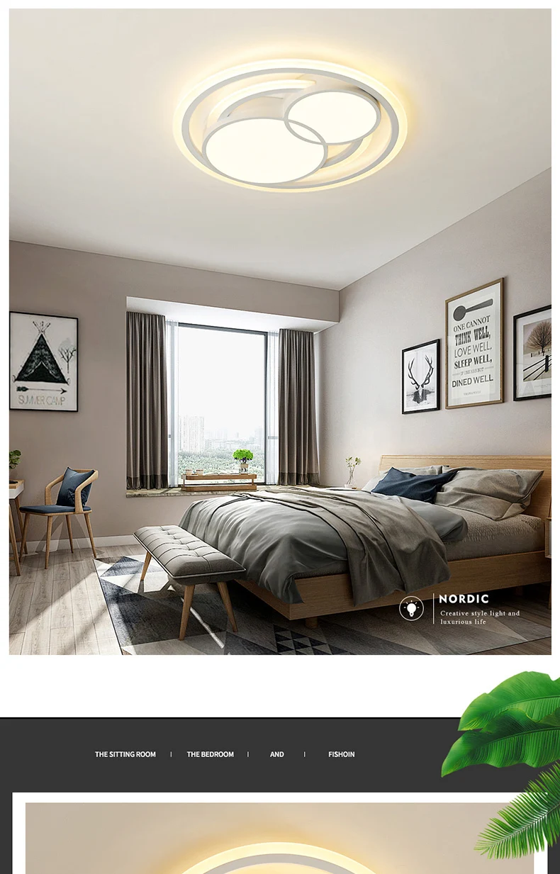 Круглая современная светодиодная Люстра для гостиной, спальни, studyroom light, домашний деко, белый Утюг+ акриловые светодиодные люстры, потолочные светильники