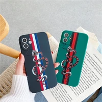 cute animal snake matte couple soft case for iphone 11 12 pro max mini 7 8 plus xr x xs max se 2 luxury girl phone cover fundas