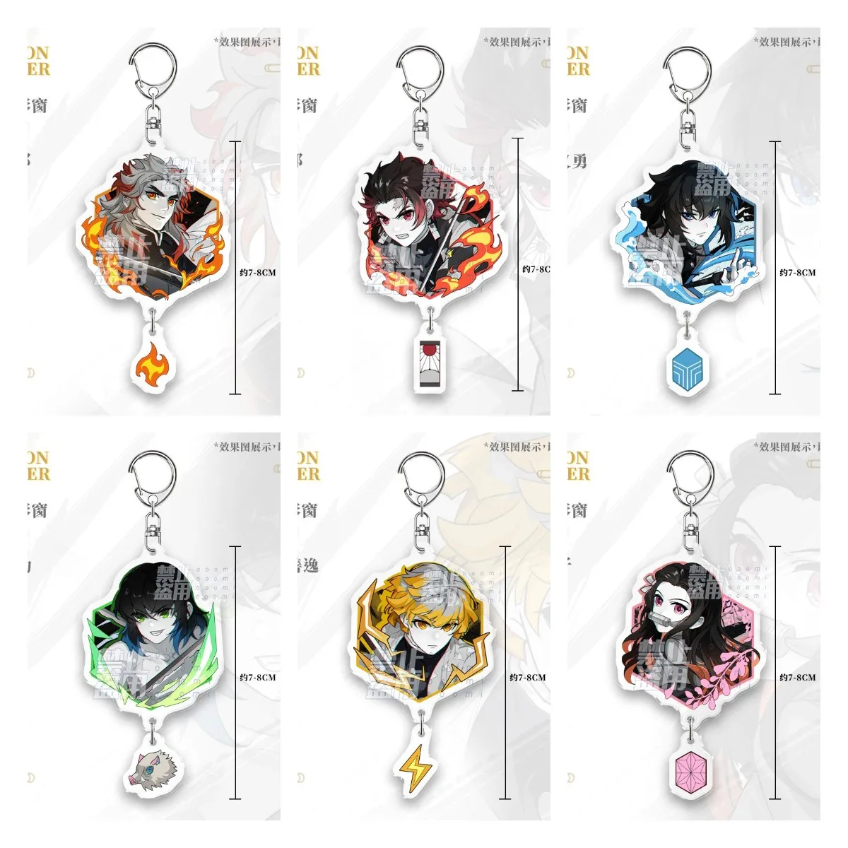 

Demon Slayer Anime Figures Rengoku Kyoujurou Keychains Kimetsu No Yaiba Tanjirou Nezuko Zenitsu Character Model Keyring Pendant